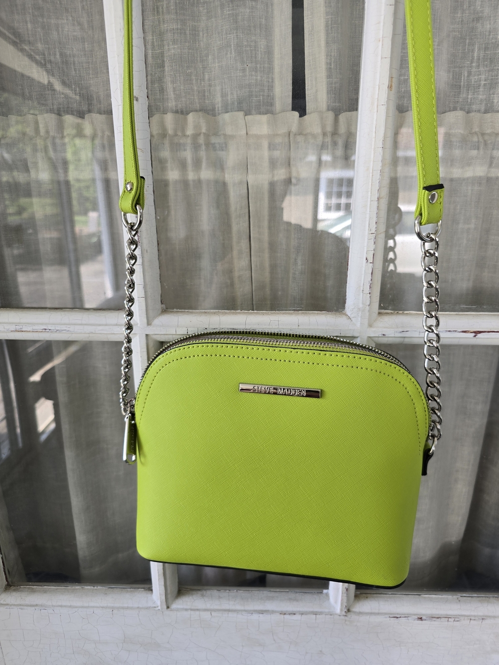 Steve Madden Neon Lime Crossbody with Chain Detail